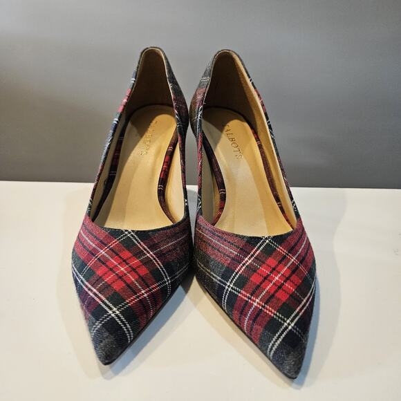 Talbots Tartan Plaid Versatile Pump Heels Size 8 1/2M Red Multicolor READ - Picture 4 of 10